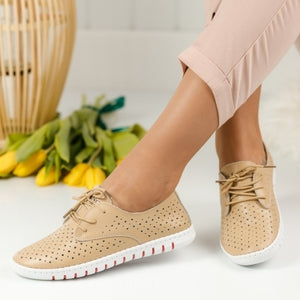 Дамски обувки-естествена кожа - MONYKA BEIGE