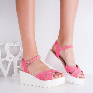 Дамски сандали на платформа Sindy – Pink
