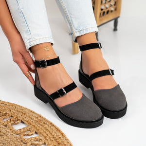 Сиви дамски обувки Elin-Grey | DMR.