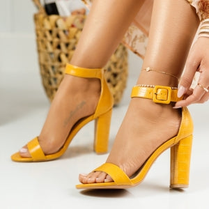 Дамски сандали на ток Sahara - Yellow